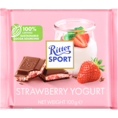 THANH SOCOLA VUÔNG Ritter Sport Alpine Milk / Strawberry Yogurt / Butter Biscuit / Hazelnuts, 100g