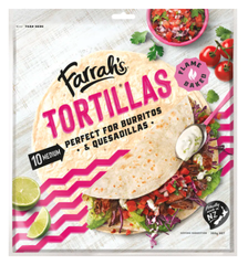 TÚI 12 BÁNH TACO MỀM / TORTILLAS Farrah's Flame Baked, KHÔNG GÃY - VỠ khi xếp bánh, 288g (12 pack x 24g)