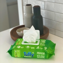 TÚI KHĂN ƯỚT DIỆT KHUẨN SIZE LỚN NHẤT Tuffy Wipes Xlarge 99.9% Antibacteria, GỐC THỰC VẬT Plant Based - KHÔNG CHỨA NHỰA