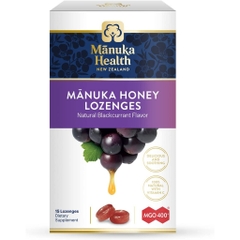 KẸO NGẬM MẬT ONG MANUKA Health Honey Lozenges VỊ LÝ CHUA ĐEN (Blackcurrant), CHANH, GỪNG, KEO ONG (Propolis), 65g (15v)