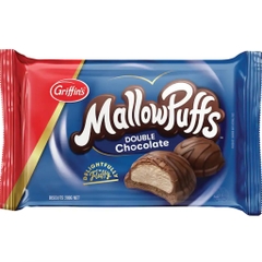 BÁNH QUY SOCOLA SỮA NHÂN XỐP MỀM Griffins Mallowpuffs Chocolate Biscuits, Original – Double Chocolate, 200g
