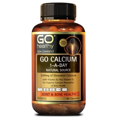 VIÊN UỐNG BỔ SUNG CANXI CHO XƯƠNG GO Healthy GO Calcium - D3 - K2, 1-A-Day Natural Source, Thành phần tự nhiên & Non-GMO