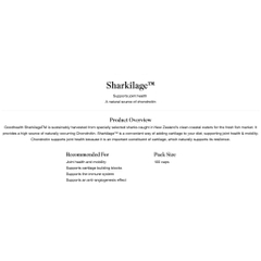 SỤN VÂY CÁ MẬP Good Health SHARKILAGE 500mg - New Zealand, CARTILAGE - CHONDROITIN, BỔ KHỚP Joint Health Support