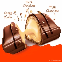 TÚI 18 BÁNH WAFER GIÒN - PHỦ SOCOLA SỮA - NHÂN KEM / HẠT DẺ Kinder Bueno Milk Chocolate – Hazelnut, 97g