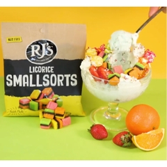 KẸO DẺO CAM THẢO ĐA SẮC RJ’s Licorice Smallsorts, KHÔNG HẠT Nut Free – KHÔNG DẦU CỌ Palm Oil Free, 180g