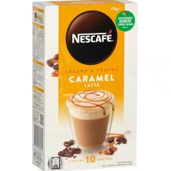 HỘP 10 GÓI Nescafe Cafe Menu Coffee Sachets Capuchino – Caramel – Hazelnut –  Mocha – Vanilla