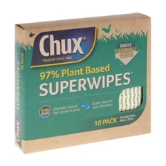 HỘP 10 KHĂN LAU BỤI - BẨN - DẦU MỠ 97% THỰC VẬT Chux Superwipes Plant Based Cleaning Cloths, THẤM HÚT NHANH, 60cm x 28cm
