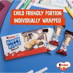 TÚI 5 THANH SOCOLA SỮA - BÁNH XỐP GIÒN Kinder Happy Hippo Cocoa Chocolate Bars, 103g (5 THANH x 21g)