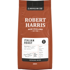 BỘT CAFE ESPRESSO / NGUYÊN HẠT Robert Harris Italian Roast GRIND COFFEE / WHOLE BEANS, 100% Arabica Fresh Coffee, 200g