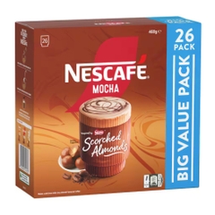 HỘP 26 GÓI CAFE Nescafe Coffee Sachets, Cappuccino Skim/Strong - Almond - Caramel - Hazelnut - Mocha - Vanilla - White