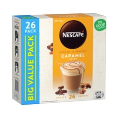 HỘP 26 GÓI CAFE Nescafe Coffee Sachets, Cappuccino Skim/Strong - Almond - Caramel - Hazelnut - Mocha - Vanilla - White
