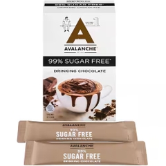 HỘP 10 GÓI SOCOLA TRẮNG UỐNG LIỀN Avalanche Drinking Chocolate Satchets, 99% KHÔNG ĐƯỜNG Sugar Free, Chocolate White