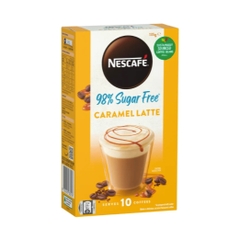 HỘP 10 GÓI CAFE 98% KHÔNG ĐƯỜNG Nescafe Coffee Sachets - Sugar Free, Latte - Vanilla Malt - Caramel - Hazelnut - Mocha