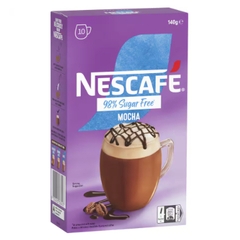 HỘP 10 GÓI CAFE 98% KHÔNG ĐƯỜNG Nescafe Coffee Sachets - Sugar Free, Latte - Vanilla Malt - Caramel - Hazelnut - Mocha