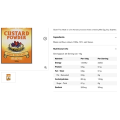 BỘT BÁNH GLUTEN FREE Edmonds CUSTARD / BAKING Powder, SURE TO RISE/PLEASE, 300g - 400g