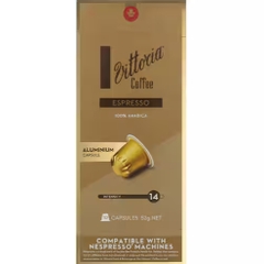 HỘP 10 CAFE VIÊN NÉN Vittoria Coffee Pods ITALIAN 100% ARABICA, INTENSITY 11, DÙNG MÁY PHA Nespresso, 52g