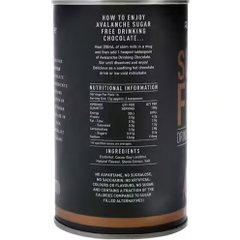 HŨ BỘT SOCOLA/CACAO Avalanche Drinking Chocolate, KHÔNG ĐƯỜNG Sugar Free, CỎ NGỌT Stevia, 200g