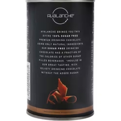 HŨ BỘT SOCOLA/CACAO Avalanche Drinking Chocolate, KHÔNG ĐƯỜNG Sugar Free, CỎ NGỌT Stevia, 200g