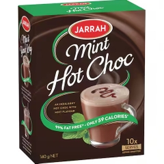HỘP 8-10 GÓI BỘT SOCOLA ĐEN / BẠC HÀ Jarrah Hot Choc, DARK - MINT, MADE IN AUSTRALIA (112g - 140g)
