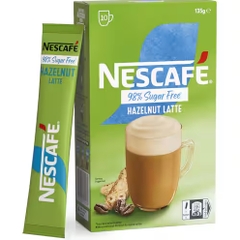 HỘP 10 GÓI CAFE 98% KHÔNG ĐƯỜNG Nescafe Coffee Sachets - Sugar Free, Latte - Vanilla Malt - Caramel - Hazelnut - Mocha