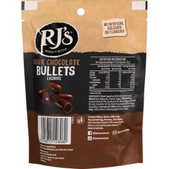 SOCOLA BỌC CAM THẢO DẺO RJ's Dark Chocolate Licorice Bullets, 200g