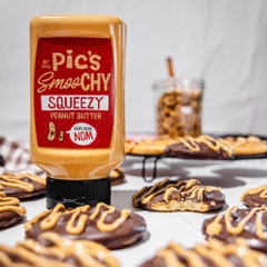 CHAI XỊT SỐT BƠ ĐẬU PHỘNG LỎNG Pic's Peanut Butter Smooth Squeezy, GLUTEN FREE, 450g