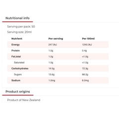 SIRO CHANH - GỪNG TỰ NHIÊN CHO TRÀ / SODA Shott Lemon Ginger & Honey Natural Syrup, KHÔNG CHẤT TẠO MÀU / MÙI, 1 lít