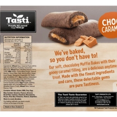 HỘP 6 THANH BÁNH  Tasti Muffin Bakes NHÂN KEM SOCOLA Choc Fudge & Choc Caramel 6 x 40g, 240g