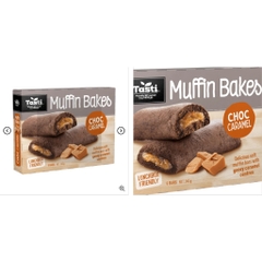 HỘP 6 THANH BÁNH  Tasti Muffin Bakes NHÂN KEM SOCOLA Choc Fudge & Choc Caramel 6 x 40g, 240g