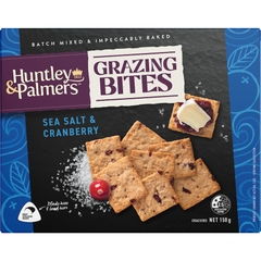 BÁNH CRACKER ĂN KÈM PHÔ MAI / MỨT Huntley & Palmers GRAZING BITES, SeaSaltCranberry / OnionFig, 150g