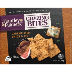BÁNH CRACKER ĂN KÈM PHÔ MAI / MỨT Huntley & Palmers GRAZING BITES, SeaSaltCranberry / OnionFig, 150g