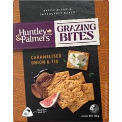 BÁNH CRACKER ĂN KÈM PHÔ MAI / MỨT Huntley & Palmers GRAZING BITES, SeaSaltCranberry / OnionFig, 150g