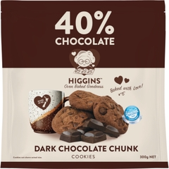 BÁNH QUY BƠ / SOCOLA ĐEN / CARAMEL Higgins 40% Chocolate Cookies – Cao Cấp, Vị Ngon Khó Cưỡng, 300g