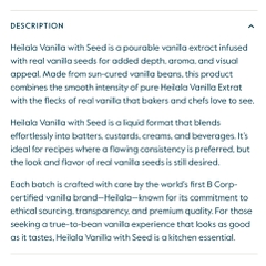 TINH CHẤT VANI Heilala Vanilla Extract Seeds – Vani Nguyên Chất Có Hạt, Làm Bánh & Pha Chế, 50ml