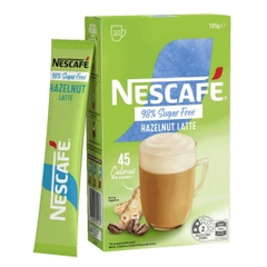 HỘP 10 GÓI CAFE 98% KHÔNG ĐƯỜNG Nescafe Coffee Sachets - Sugar Free, Latte - Vanilla Malt - Caramel - Hazelnut - Mocha