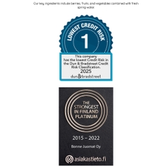 NƯỚC ÉP TRÁI CÂY NGUYÊN CHẤT TỪ RỪNG PHẦN LAN Bonne Lakka-Omena MEHU PREMIUM Artic Happy Juicery, 1 Lít