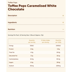 TÚI BÁNH QUY Griffin’s Toffee Pops Socola - CARAMEL TRẮNG, 200g