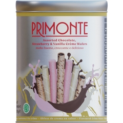 BÁNH XỐP Wafer Primonte Assorted Chocolate, MIX Kem Socola Dâu Strawberry & Vanilla Creme, 825g