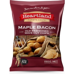 CHIP KHOAI TÂY GIÒN Heartland Chips New Zealand, THỊT XÔNG KHÓI Maple Bacon / GÀ / KEM CHUA, 150g