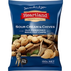 CHIP KHOAI TÂY GIÒN Heartland Chips New Zealand, THỊT XÔNG KHÓI Maple Bacon / GÀ / KEM CHUA, 150g