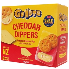 HỘP 6 SET BÁNH VÀ PHÔ MAI ĂN VẶT / NHANH New Zealand GoNutz Cheddar Dipper, 144g