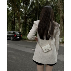 Áo dạ tweed nữ Chililuu chất tweed cao cấp kiểu dáng giấu quần phong cách ulzzang sang chảnh