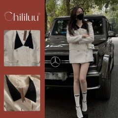 Áo dạ tweed nữ Chililuu chất tweed cao cấp kiểu dáng giấu quần phong cách ulzzang sang chảnh