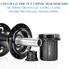 Bộ Hub KOOZER 450 28 Lỗ - Phanh Đĩa 6 Ốc - Tăm Móc