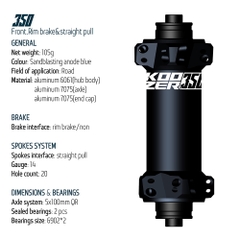 Bộ Hub KOOZER 350 Ratchet 40T 20/24 Lỗ - Phanh V - Tăm Thẳng