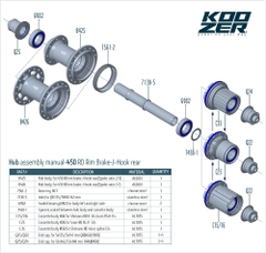 Bộ Hub KOOZER 450 20/24 Lỗ  6 Pawls - Phanh V - Tăm Móc - HG