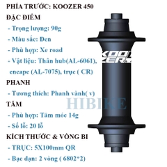 Bộ Hub KOOZER 450 20/24 Lỗ  6 Pawls - Phanh V - Tăm Móc - HG