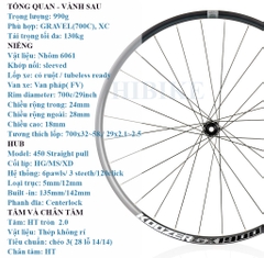 Bộ Vành Nhôm 700C/29Iinch KOOZER GX1900 - Phanh Đĩa 6 Ốc