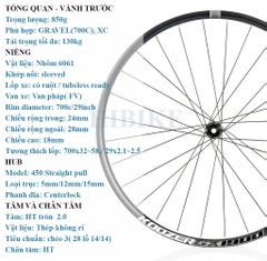 Bộ Vành Nhôm 700C/29Iinch KOOZER GX1900 - Phanh Đĩa 6 Ốc