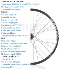 Bộ Vành Nhôm 26/27.5/29Inch KOOZER XF2046 - Phanh Đĩa 6 Ốc